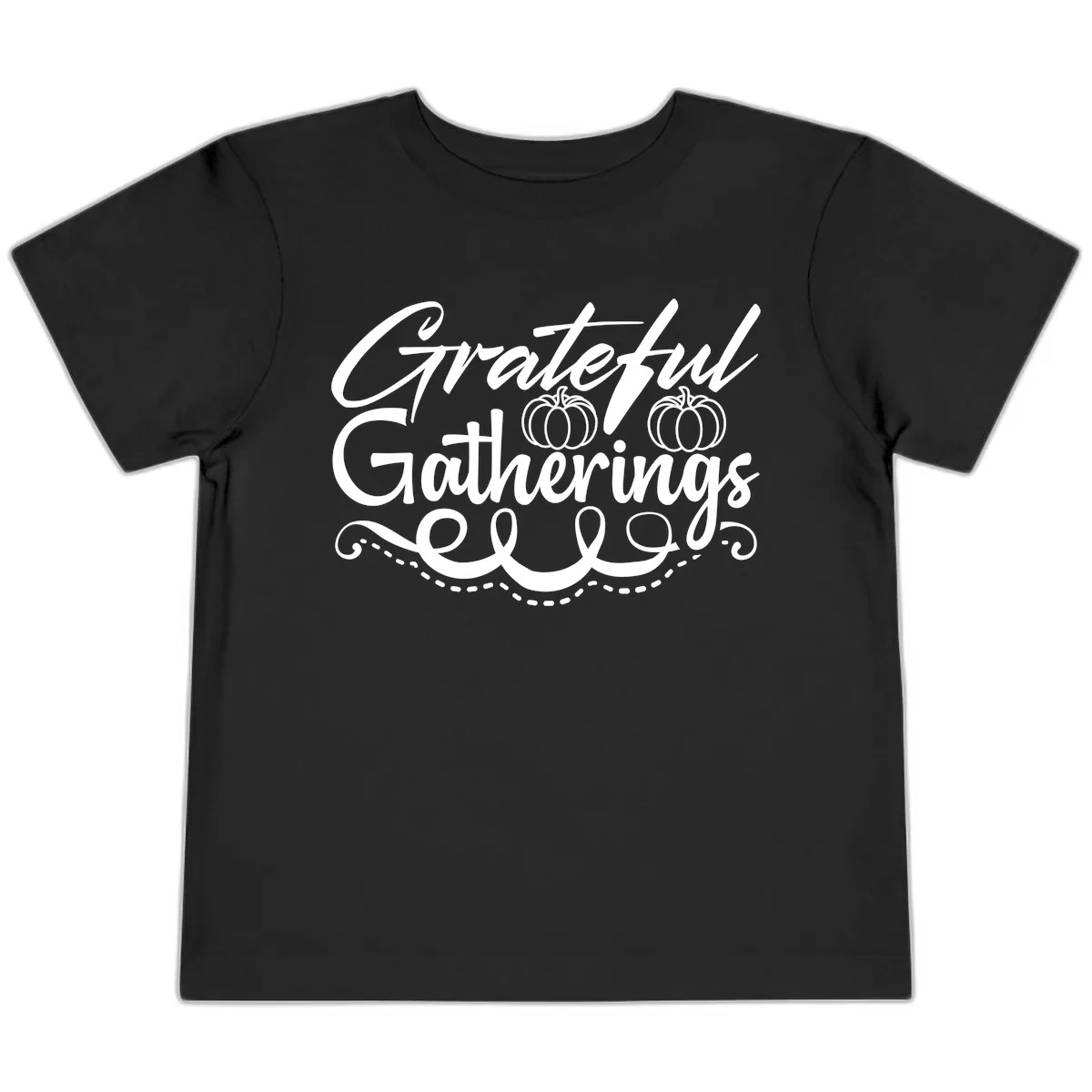 Grateful Gatherings With Pumpkins Toddler T-Shirt in Black