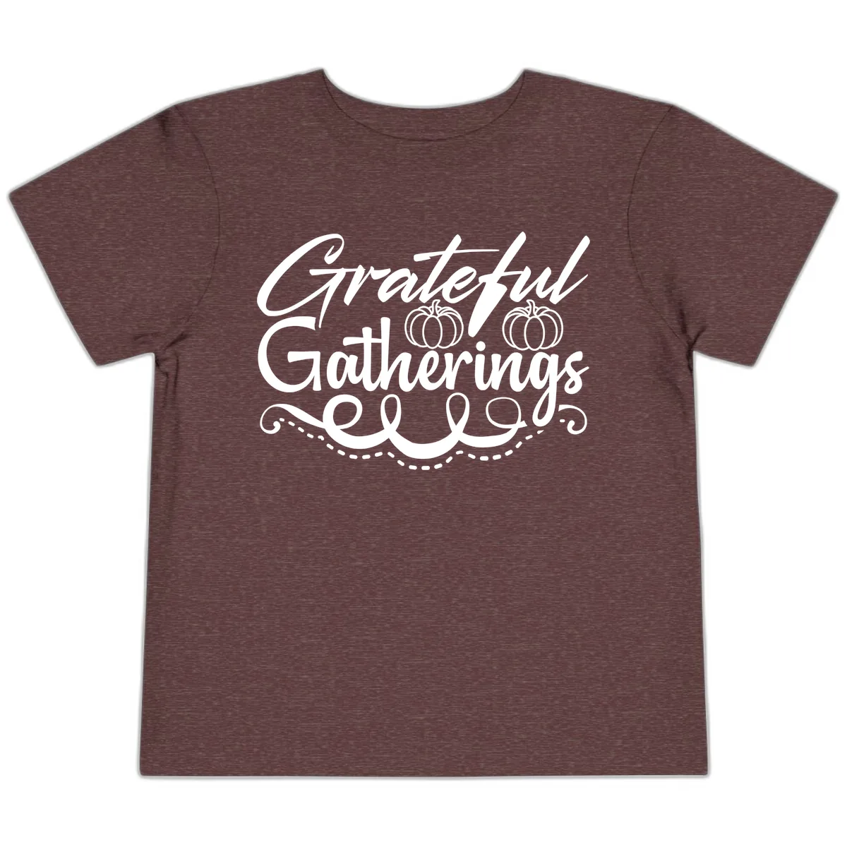 Grateful Gatherings With Pumpkins Toddler T-Shirt in Heather Maroon
