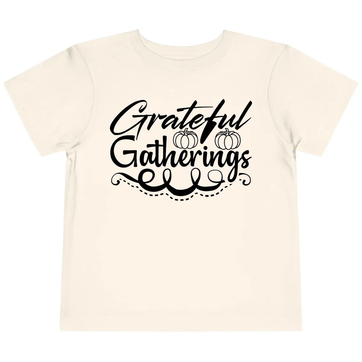 Grateful Gatherings With Pumpkins Toddler T-Shirt in Natural