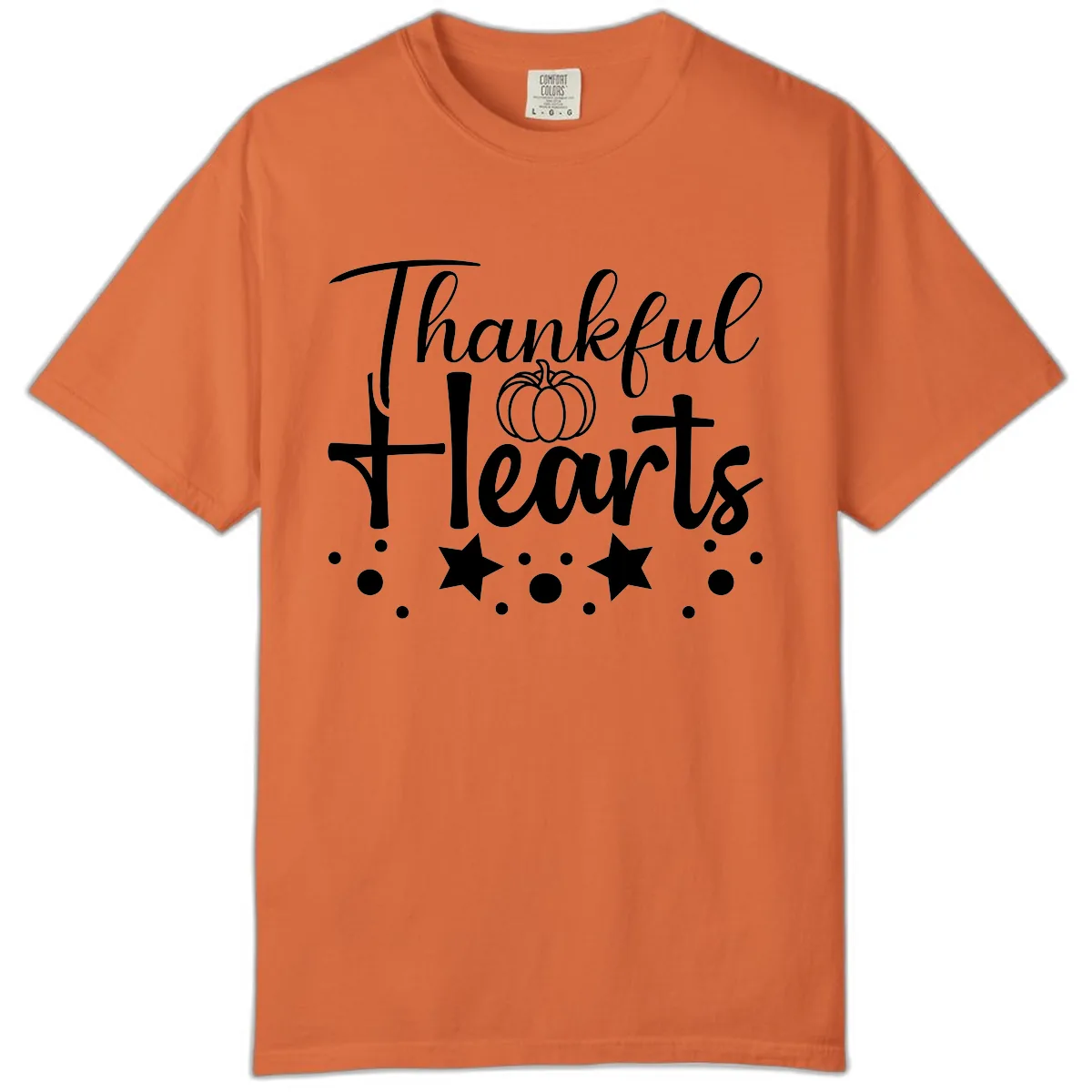 Thankful Hearts Fall Design Comfort Color in Burnt Orange