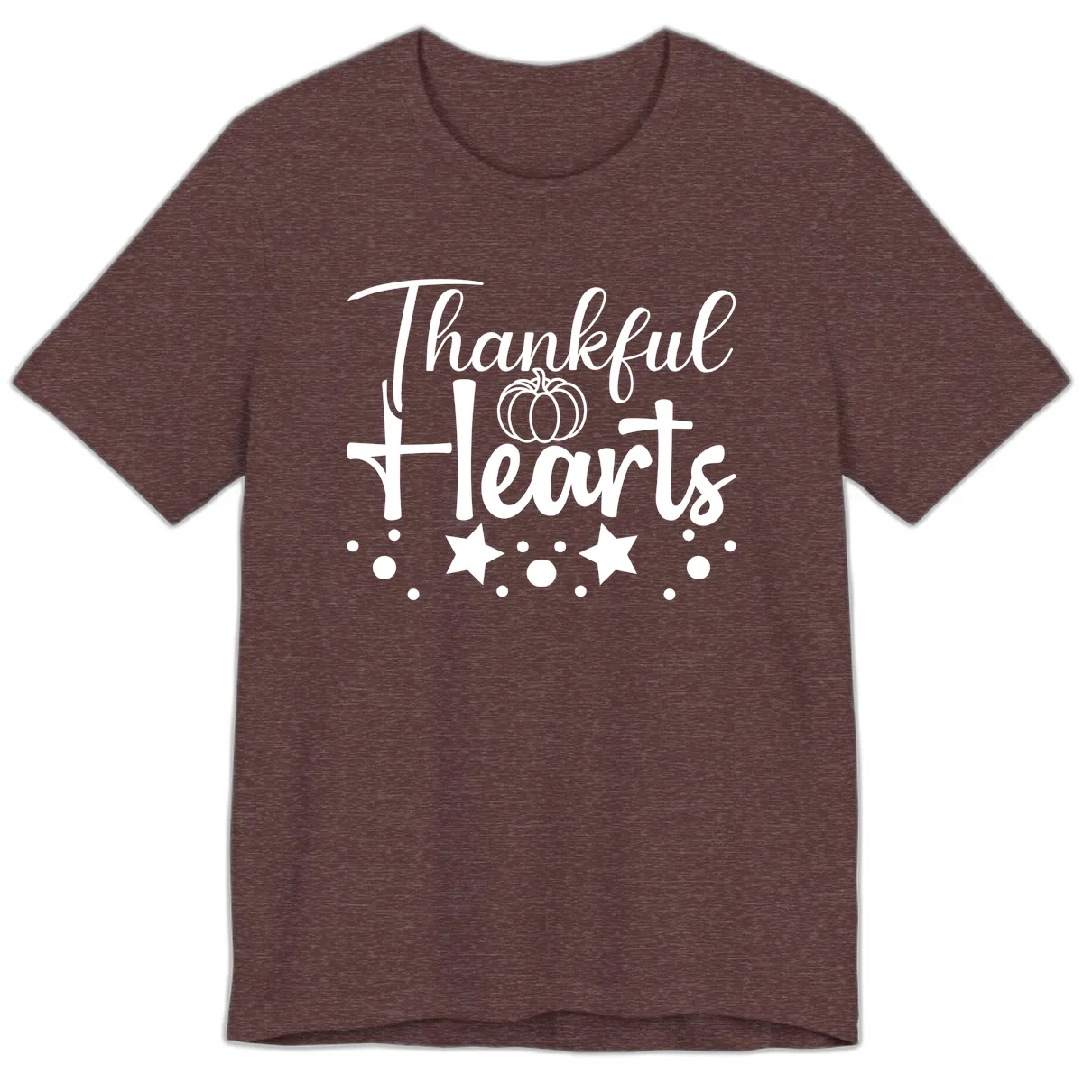 Thankful Hearts Fall Design Premium T-Shirt in Heather Maroon