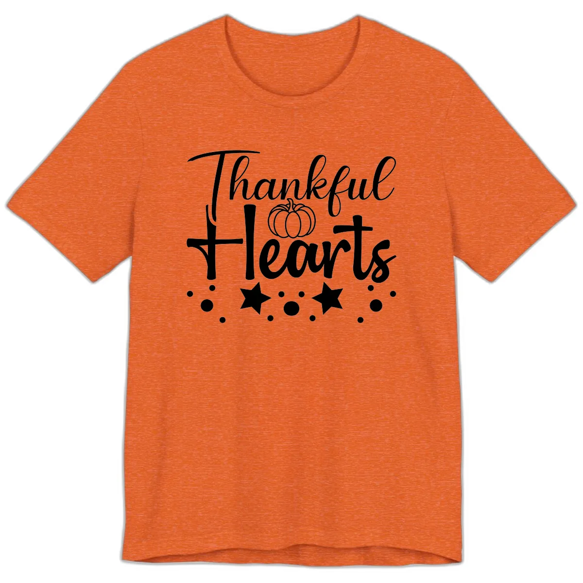 Thankful Hearts Fall Design Premium T-Shirt in Heather Orange