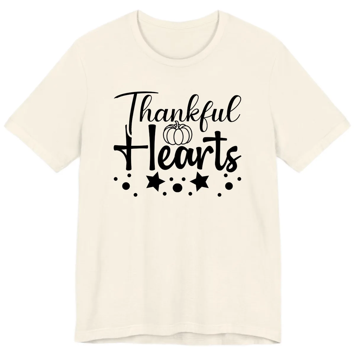 Thankful Hearts Fall Design Premium T-Shirt in Natural