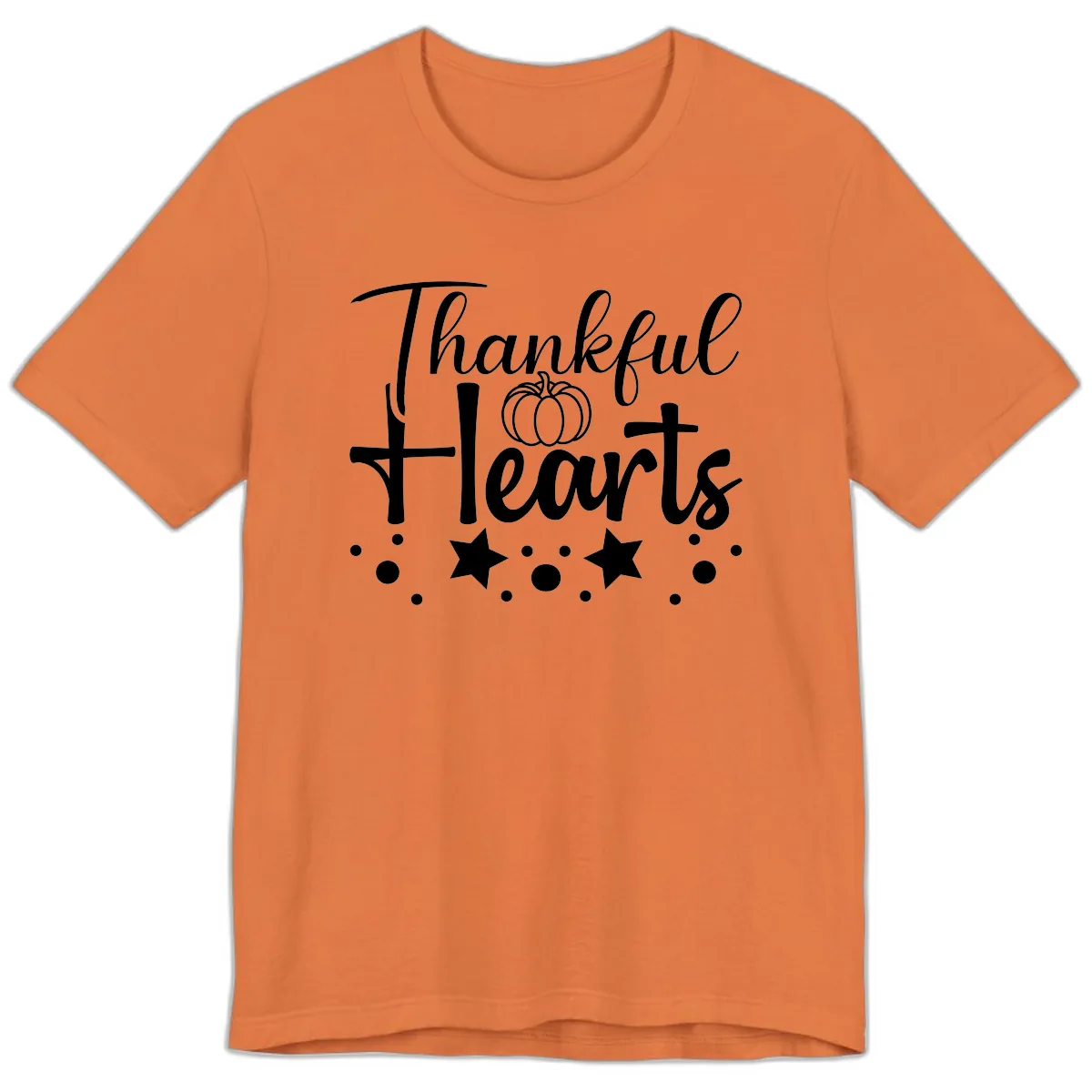 Thankful Hearts Fall Design Premium T-Shirt in Burnt Orange
