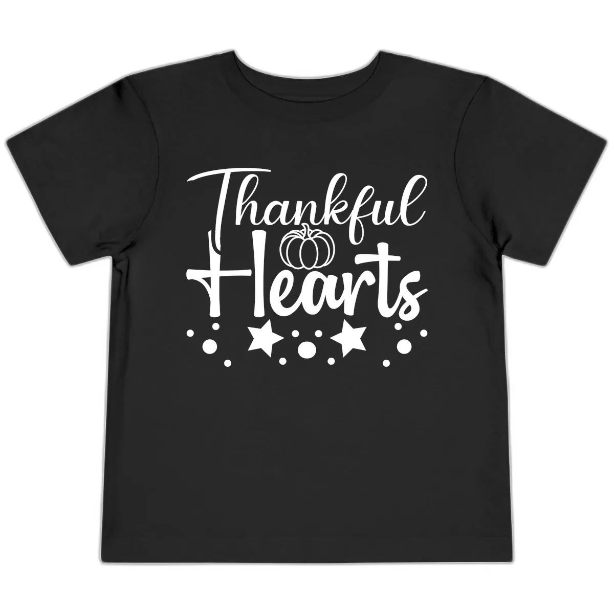 Thankful Hearts Fall Design Toddler T-Shirt in Black