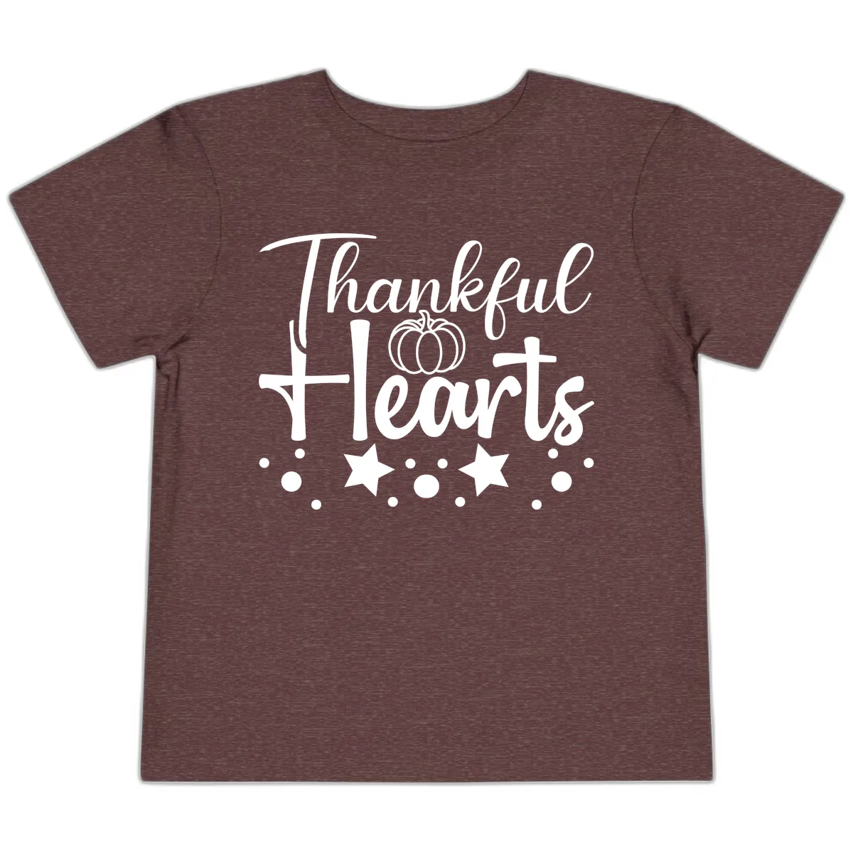 Thankful Hearts Fall Design Toddler T-Shirt in Heather Maroon