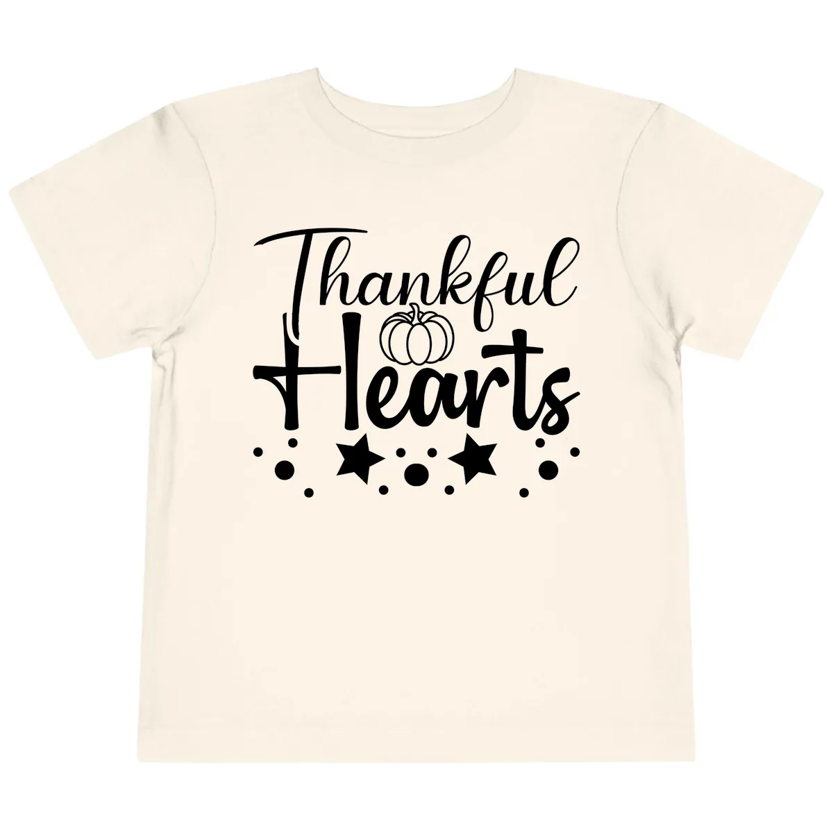 Thankful Hearts Fall Design Toddler T-Shirt in Natural