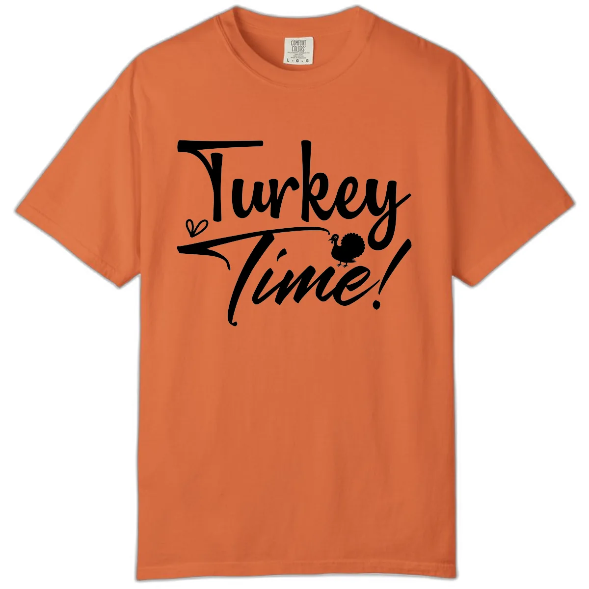 Turkey Time Graphic Design Comfort Color in Burnt Orange