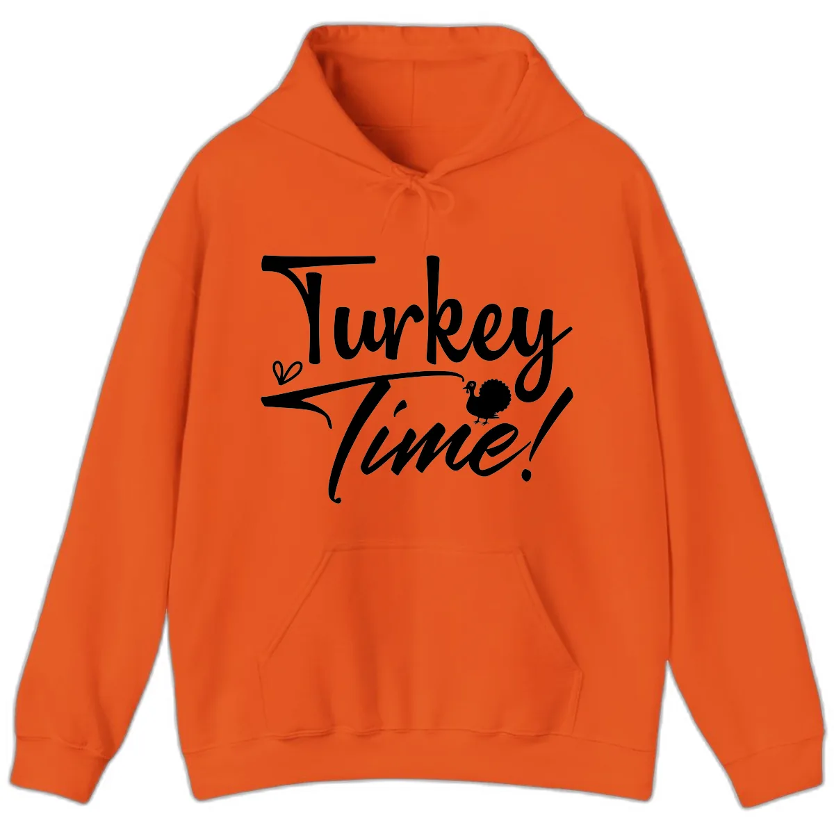 Turkey Time Graphic Design Hoodie in Orange