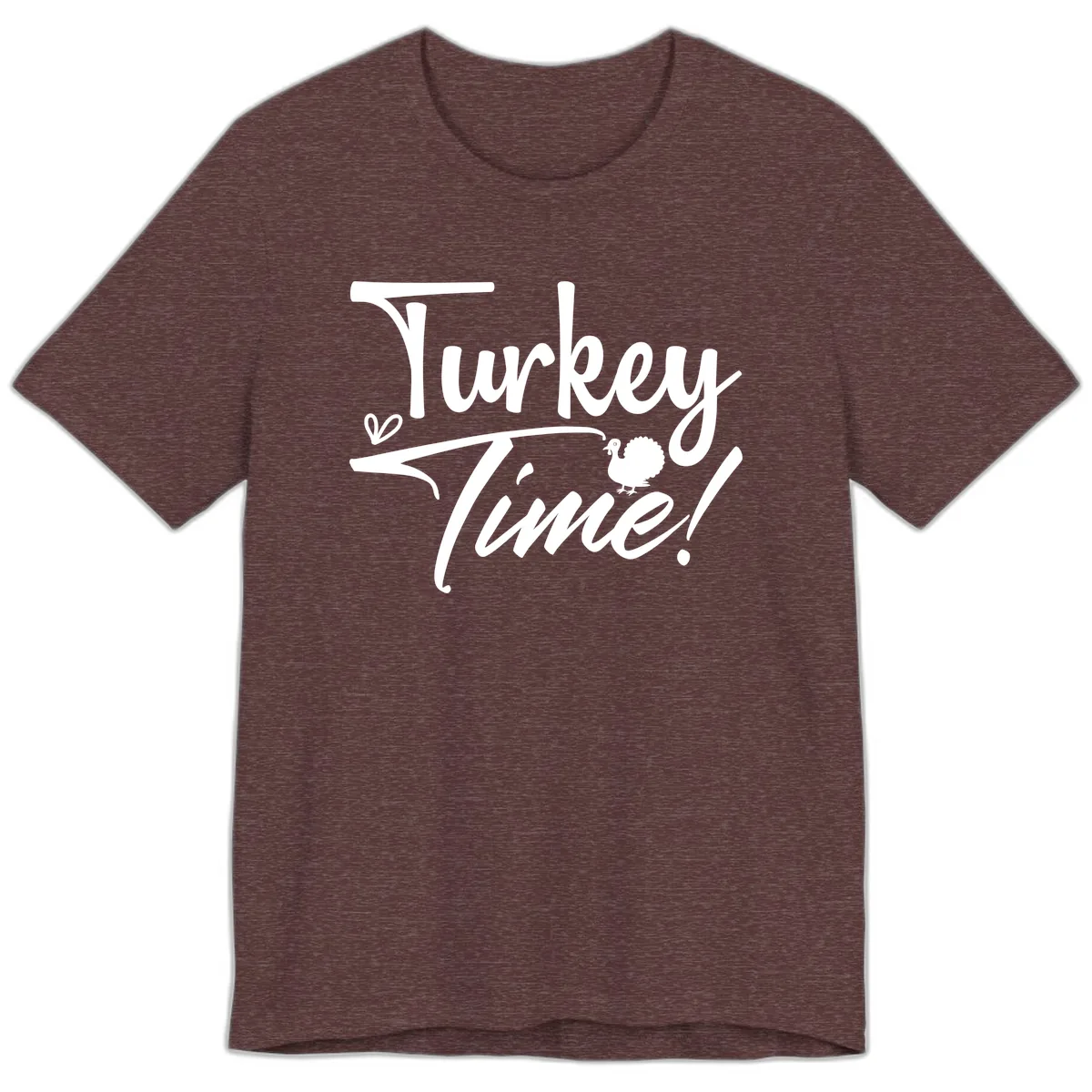 Turkey Time Graphic Design Premium T-Shirt in Heather Maroon