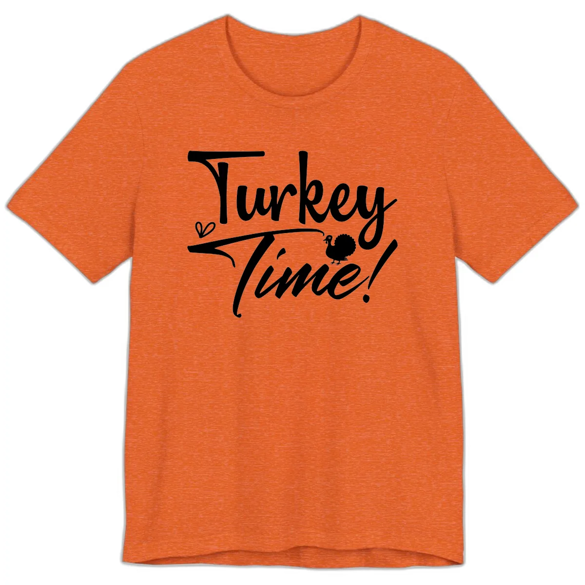 Turkey Time Graphic Design Premium T-Shirt in Heather Orange