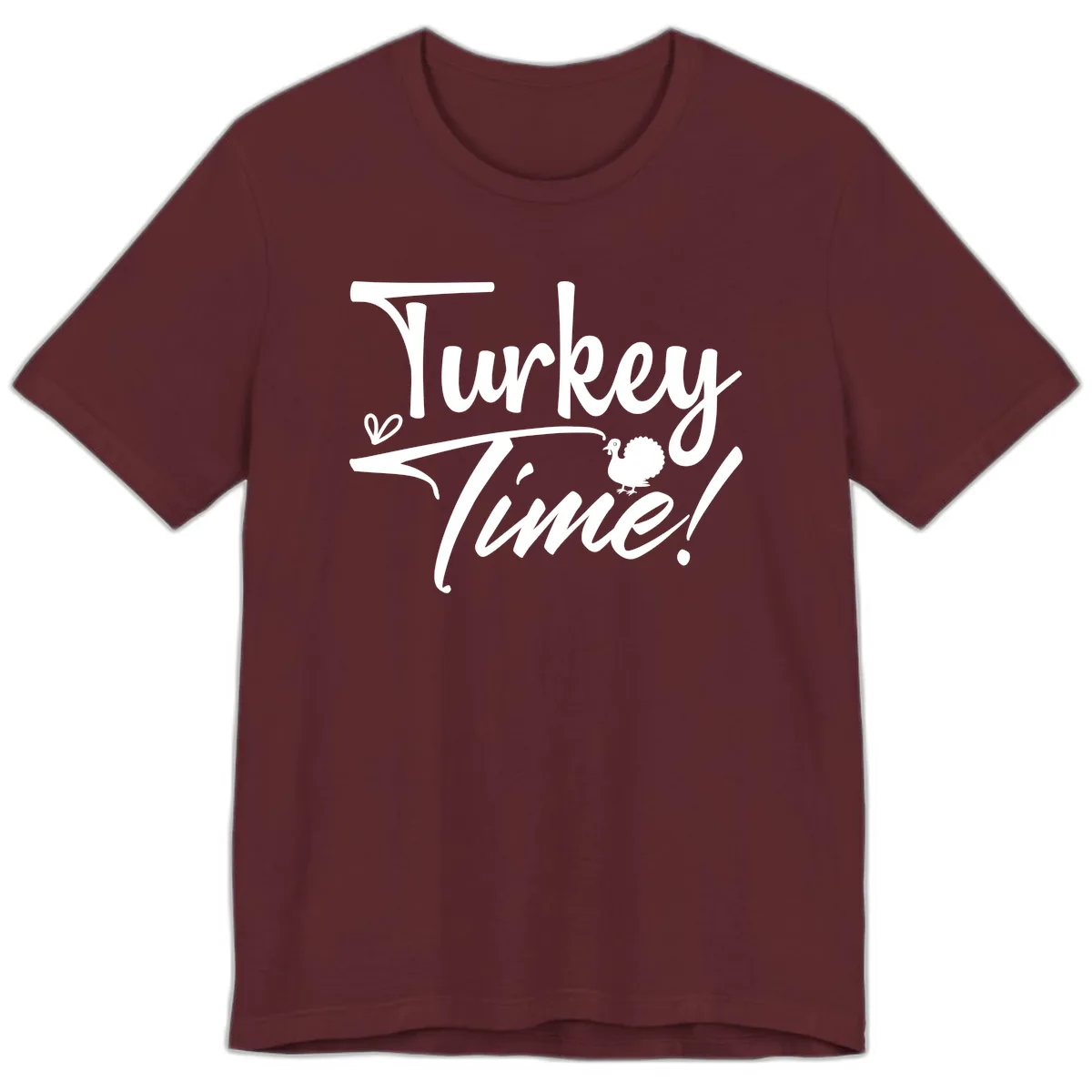 Turkey Time Graphic Design Premium T-Shirt in Maroon