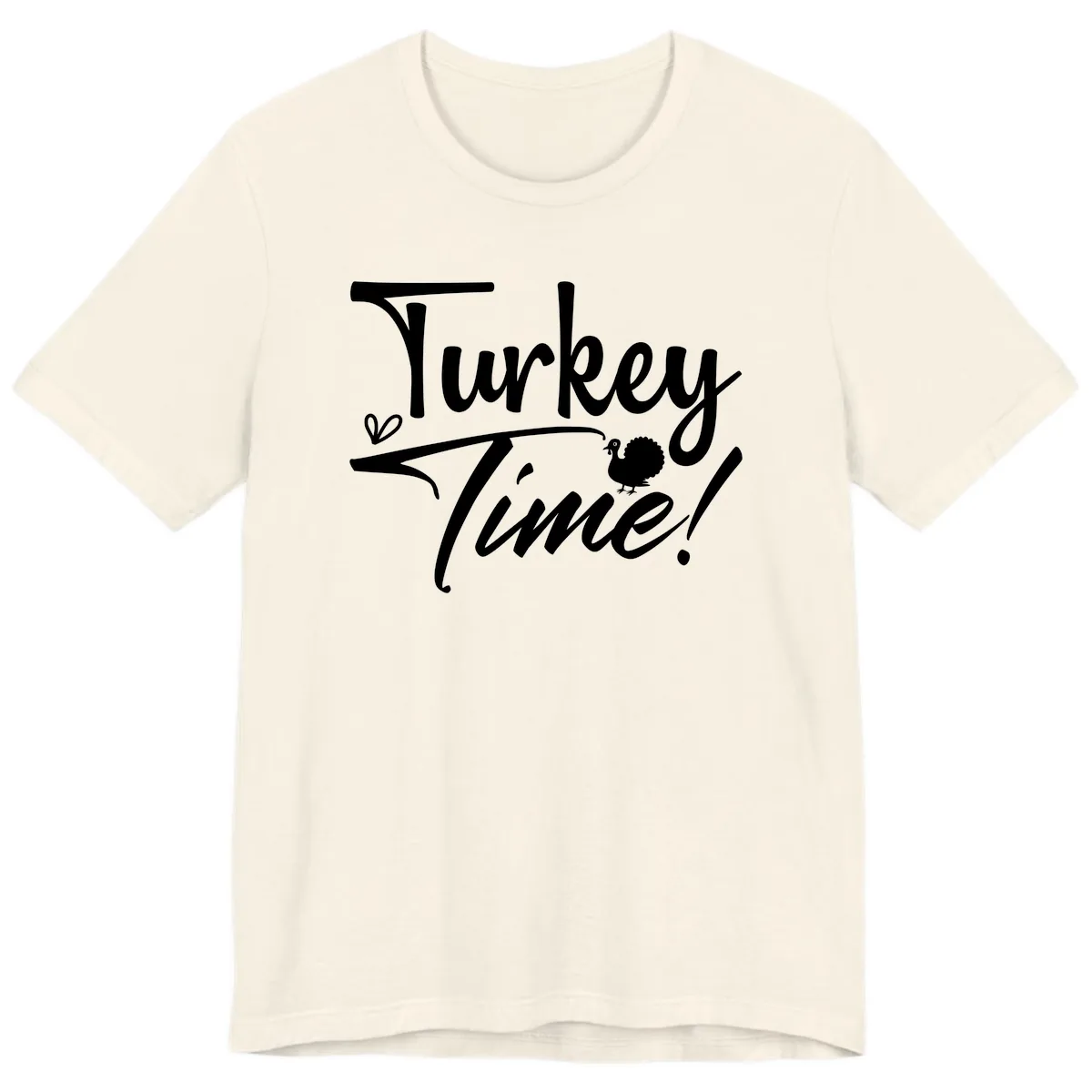 Turkey Time Graphic Design Premium T-Shirt in Natural