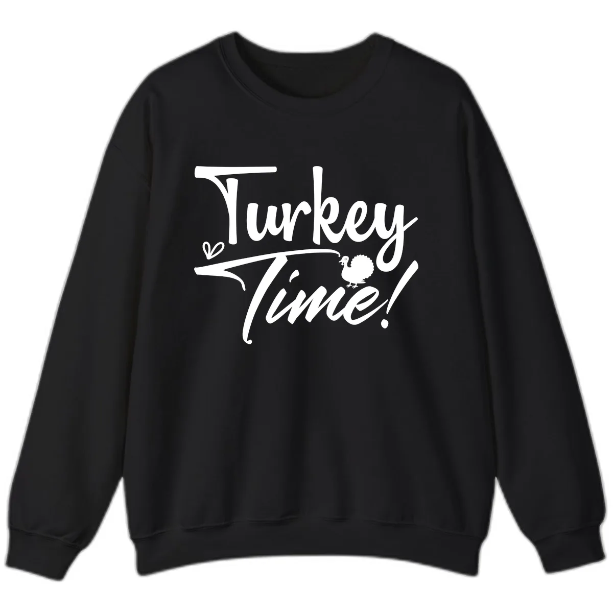 Turkey Time Graphic Design Sweatshirt in Black