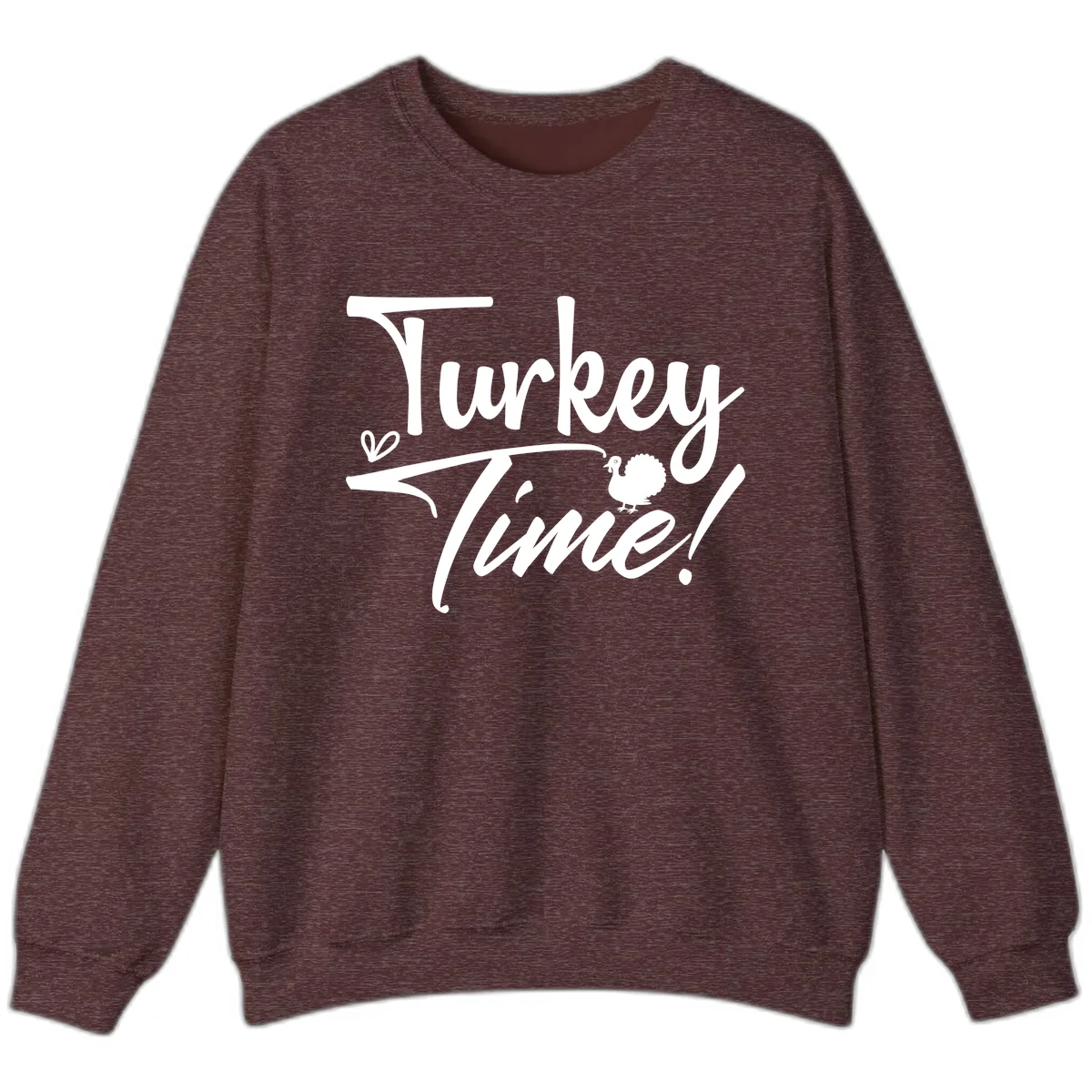Turkey Time Graphic Design Sweatshirt in Heather Sport Dark Maroon
