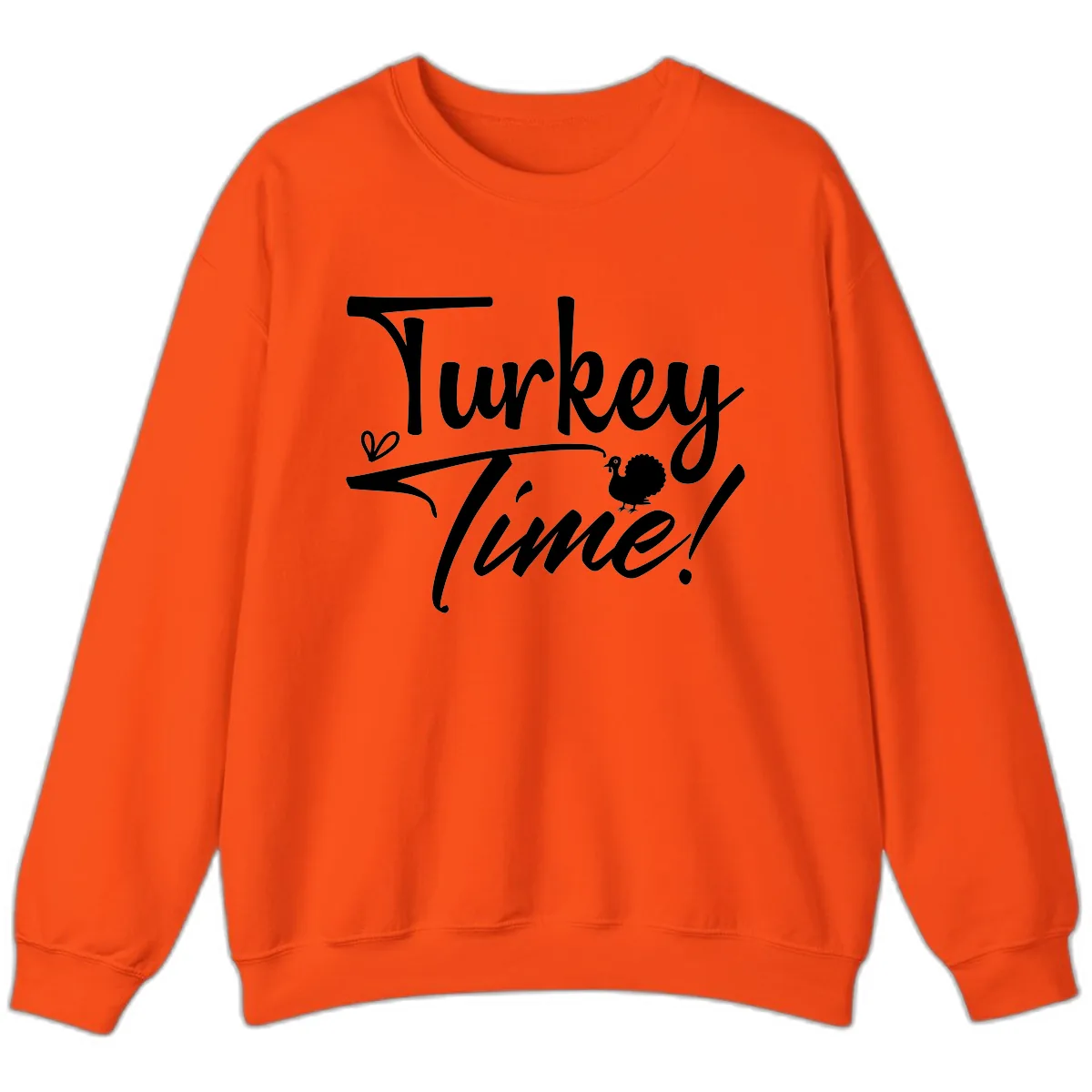 Turkey Time Graphic Design Sweatshirt in Orange