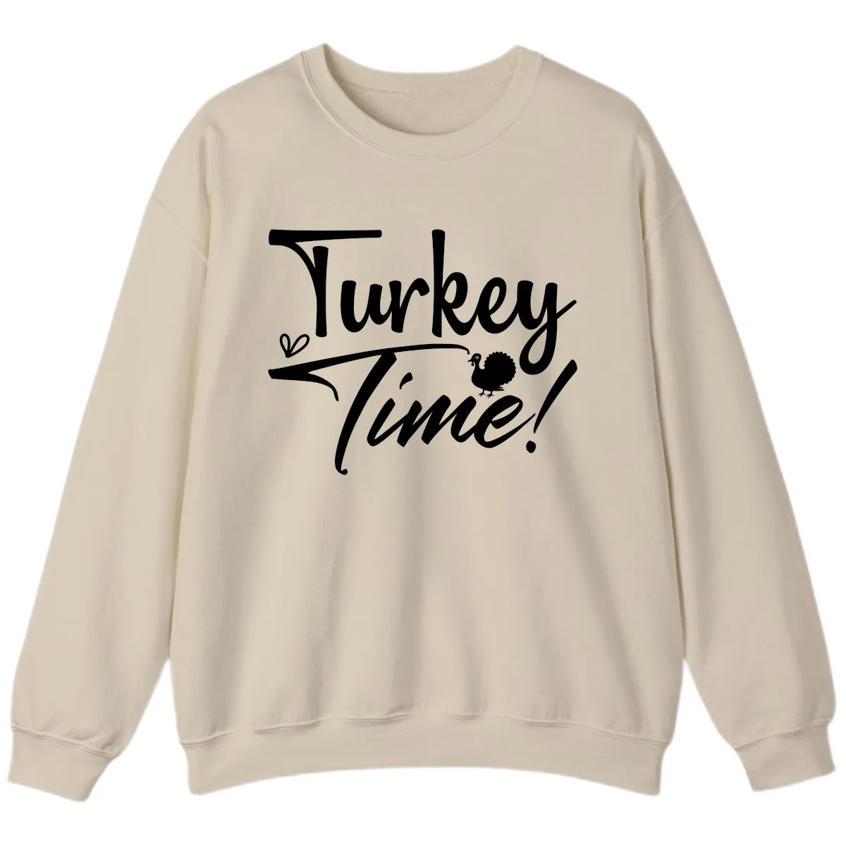 Turkey Time Graphic Design Sweatshirt in Sand