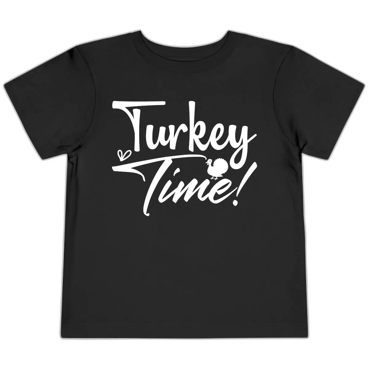 Turkey Time Graphic Design Toddler T-Shirt in Black