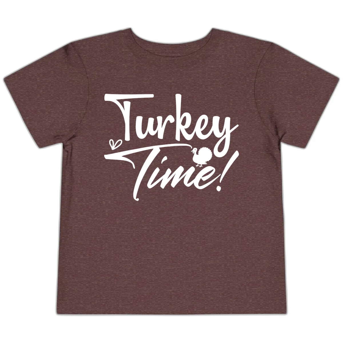 Turkey Time Graphic Design Toddler T-Shirt in Heather Maroon