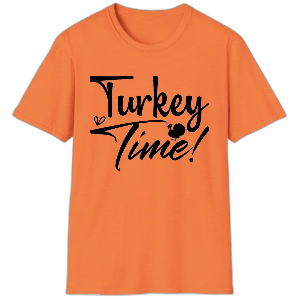 Turkey Time Graphic Design T-Shirt in Heather Orange