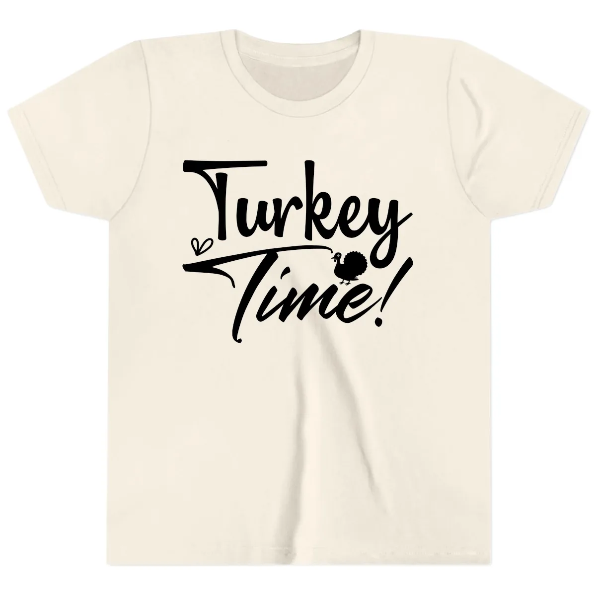 Turkey Time Graphic Design Youth T-Shirt in Natural