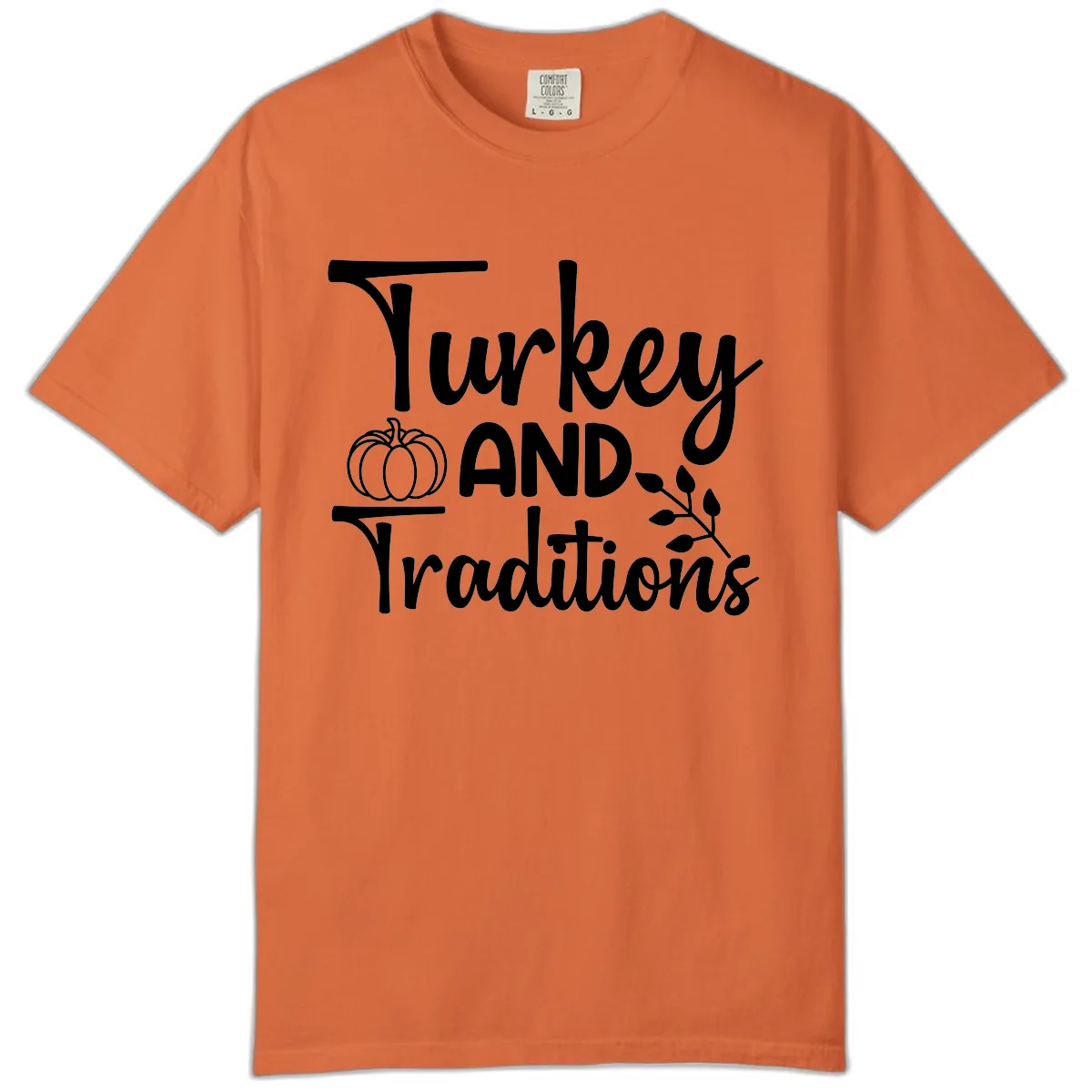Turkey And Traditions Thanksgiving Design Comfort Color in Burnt Orange
