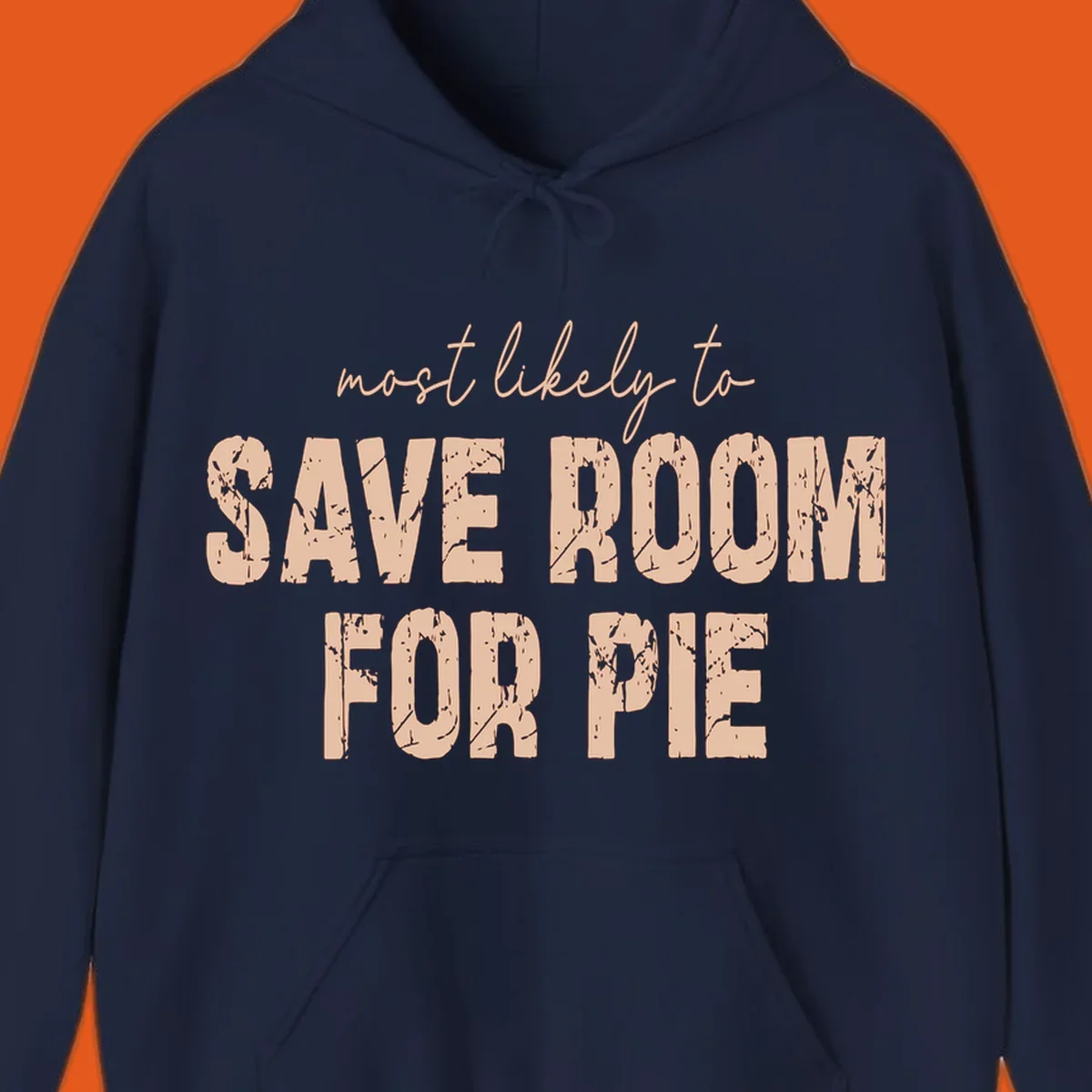 Text design "Most Likely To Save Room For Pie" for Thanksgiving runners.