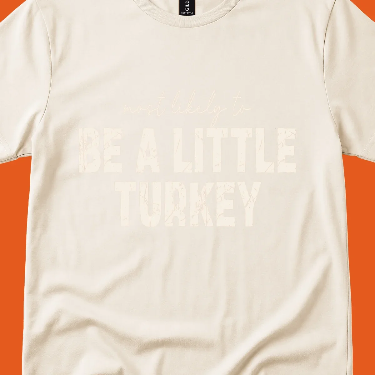 Text design 'Most Likely To Be A Little Turkey' for Turkey Trot runners.