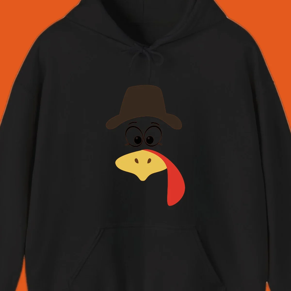 Cartoon turkey face wearing a cowboy hat, graphic for Turkey Trot runs.