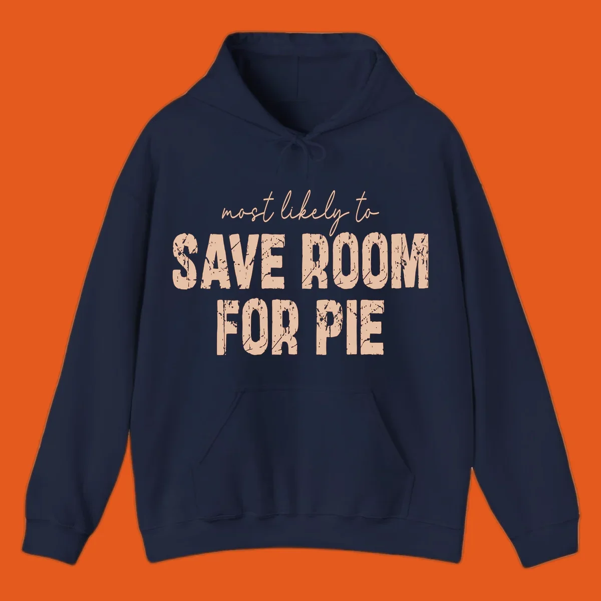 Text design "Most Likely To Save Room For Pie" for Thanksgiving runners.