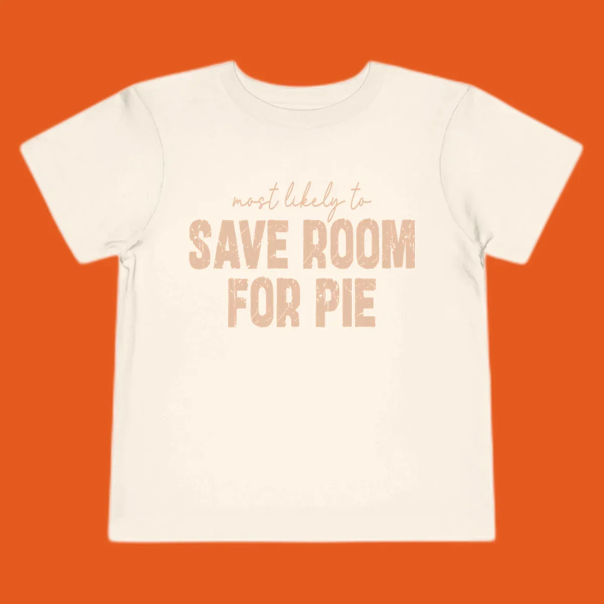 Text design "Most Likely To Save Room For Pie" for Thanksgiving runners.