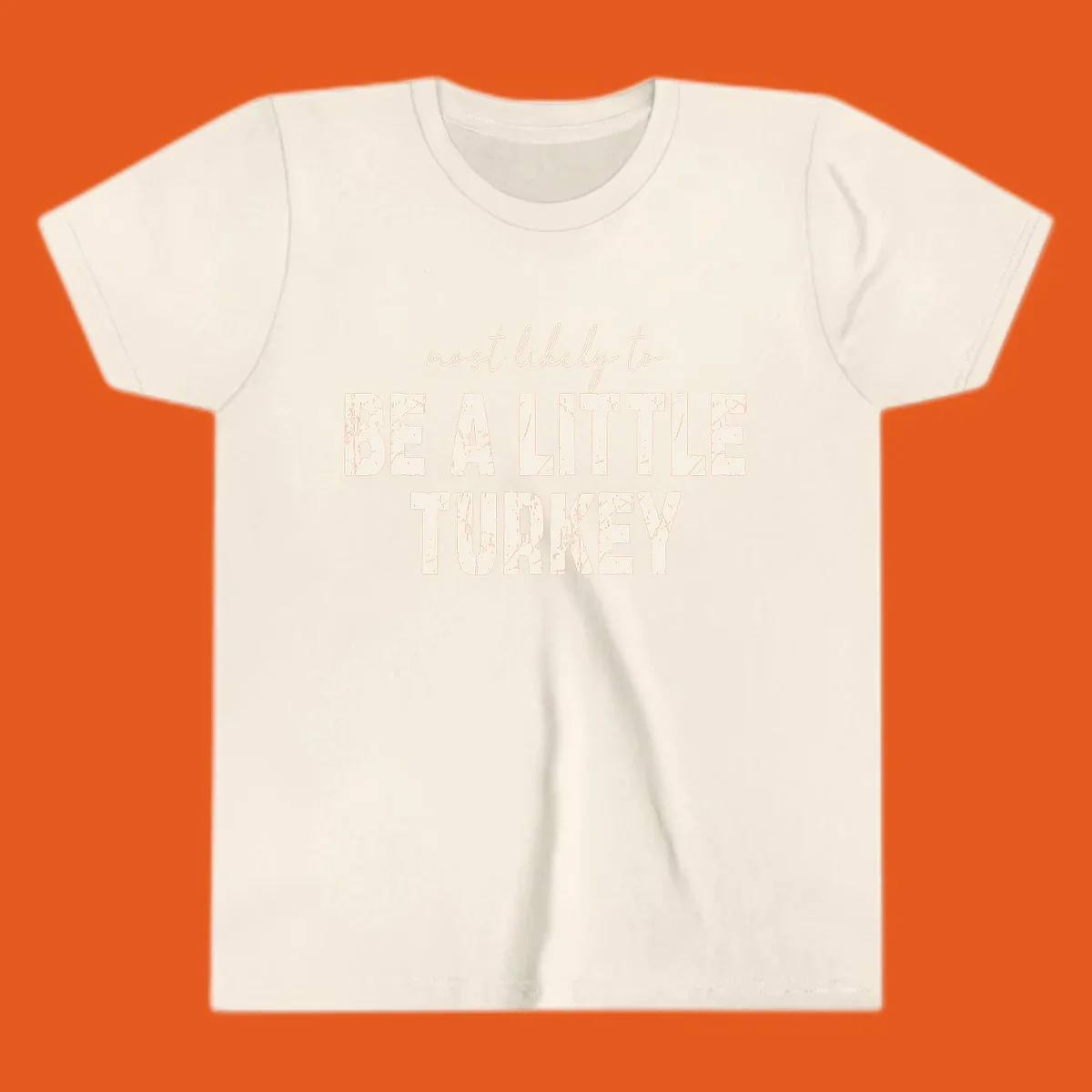 Text design 'Most Likely To Be A Little Turkey' for Turkey Trot runners.