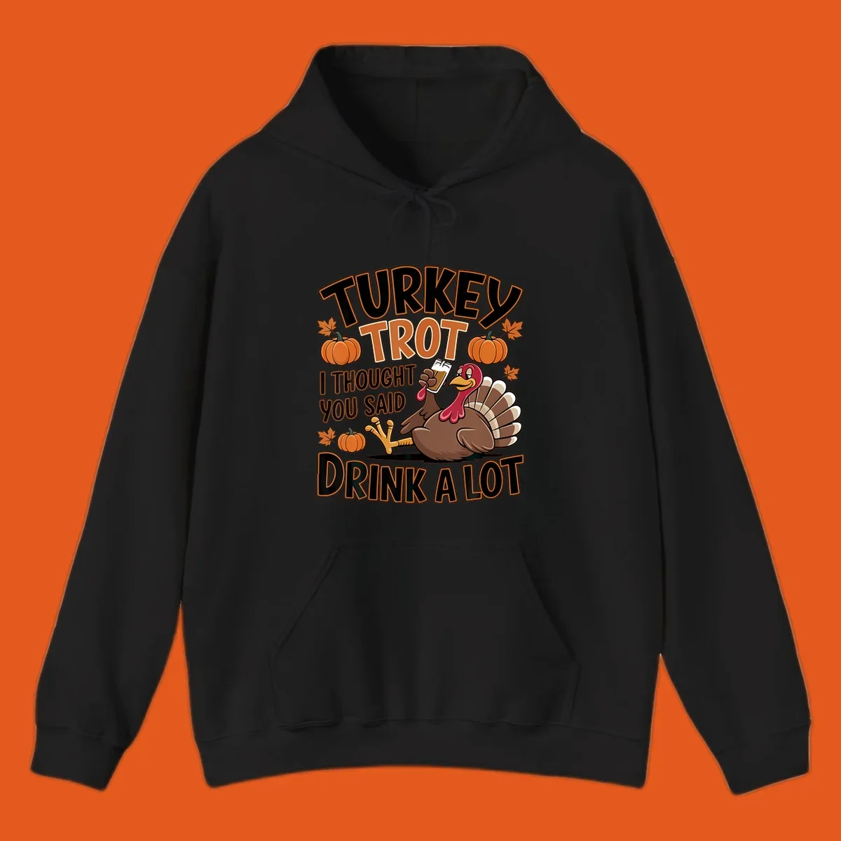 Turkey Trot Drink A Lot design with a cartoon turkey and text.