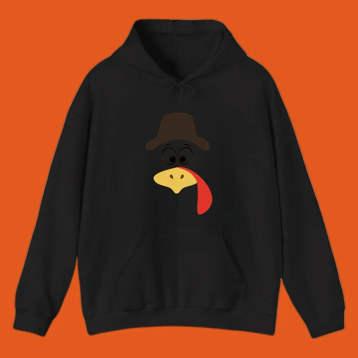 Cartoon turkey face wearing a cowboy hat, graphic for Turkey Trot runs.