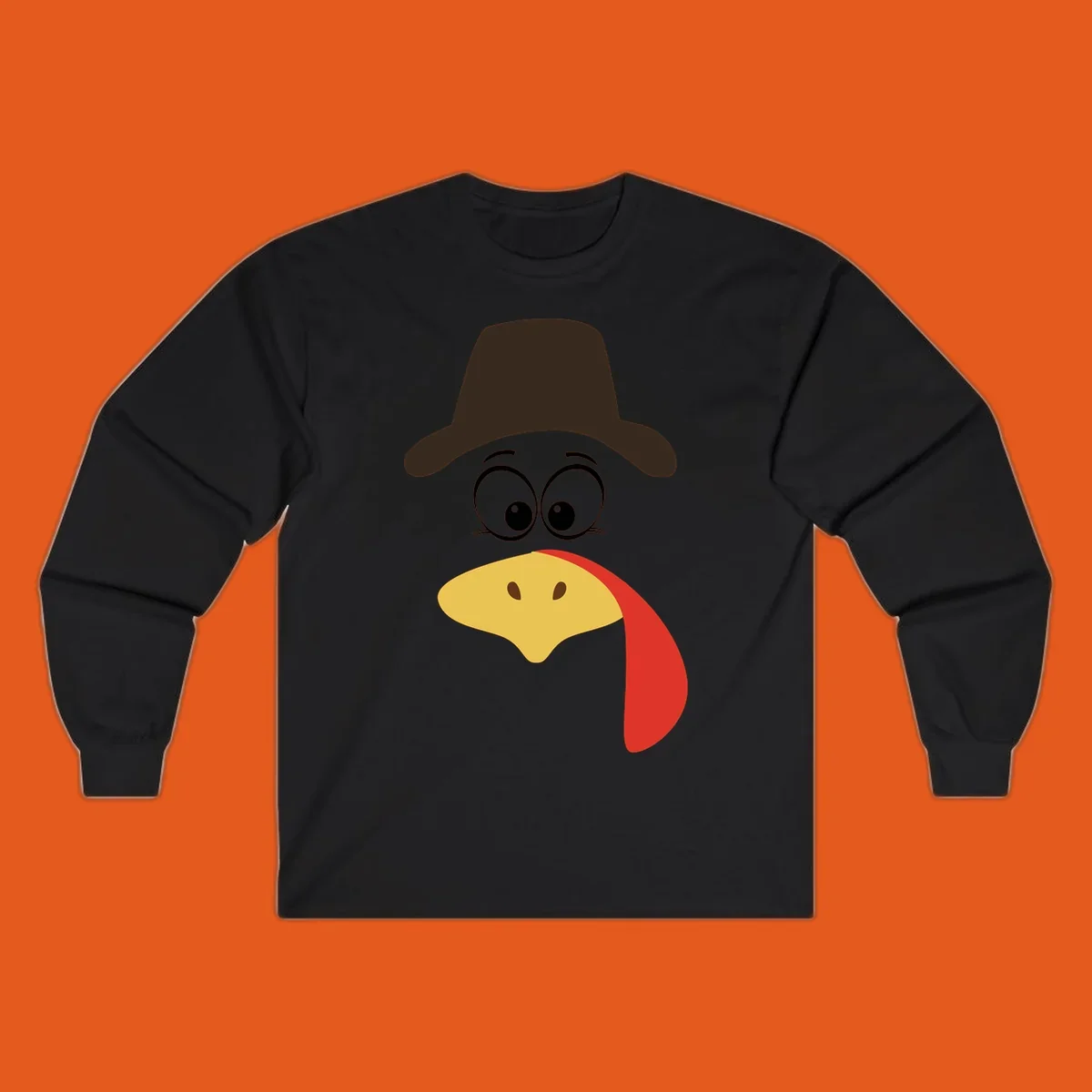 Cartoon turkey face wearing a cowboy hat, graphic for Turkey Trot runs.