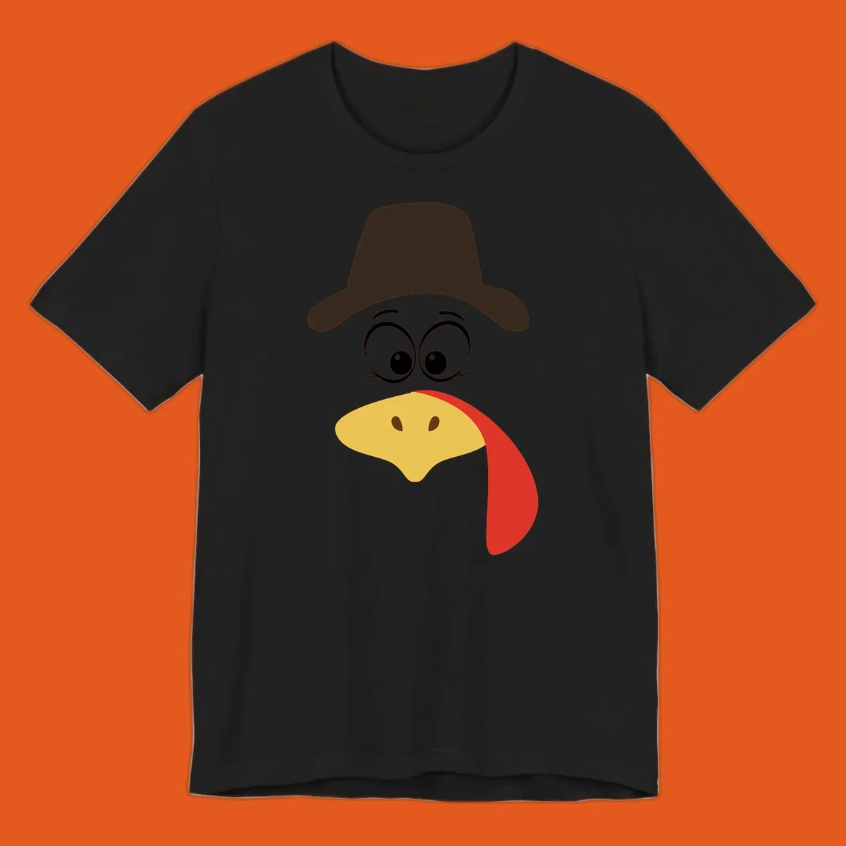 Cartoon turkey face wearing a cowboy hat, graphic for Turkey Trot runs.