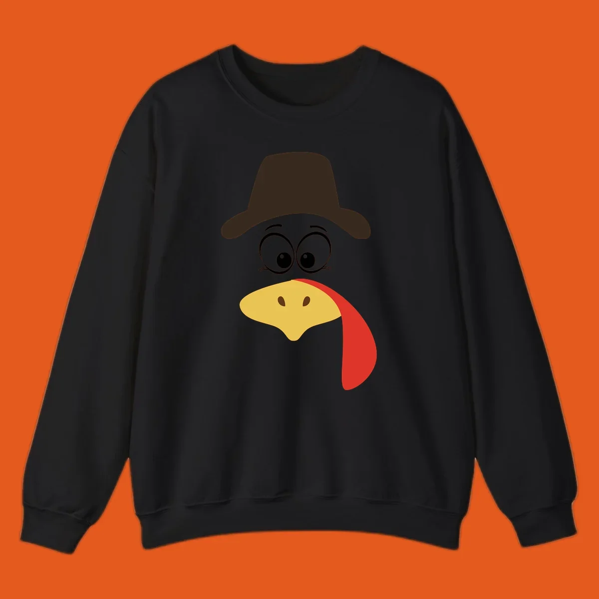 Cartoon turkey face wearing a cowboy hat, graphic for Turkey Trot runs.