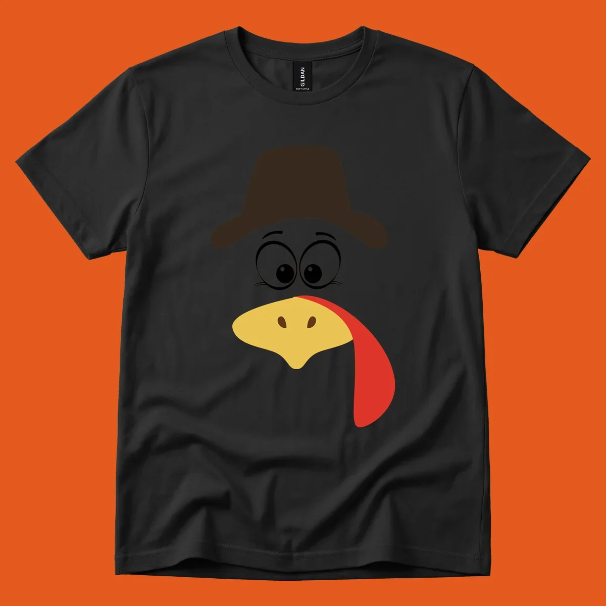 Cartoon turkey face wearing a cowboy hat, graphic for Turkey Trot runs.