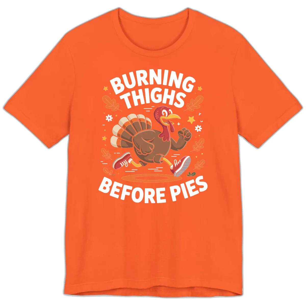 Running Turkey Burn Thighs Before Pies Premium T-Shirt in Orange