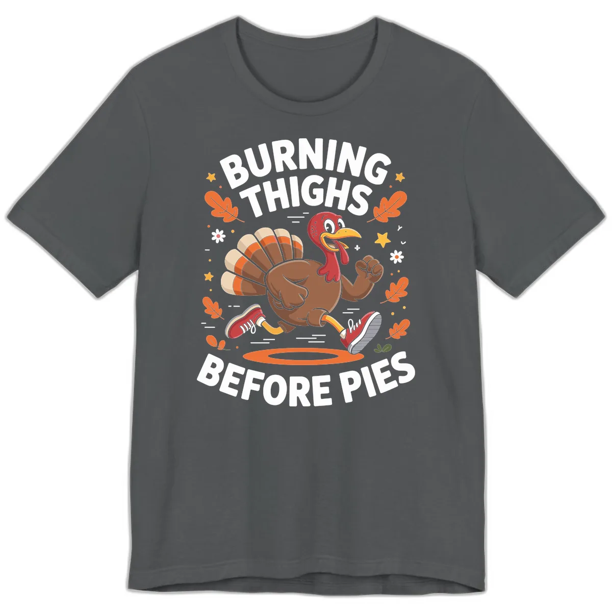 Running Turkey Burn Thighs Before Pies Premium T-Shirt in Asphalt