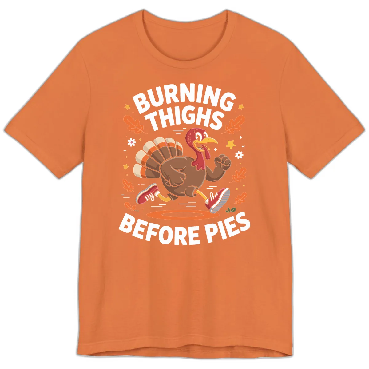 Running Turkey Burn Thighs Before Pies Premium T-Shirt in Burnt Orange