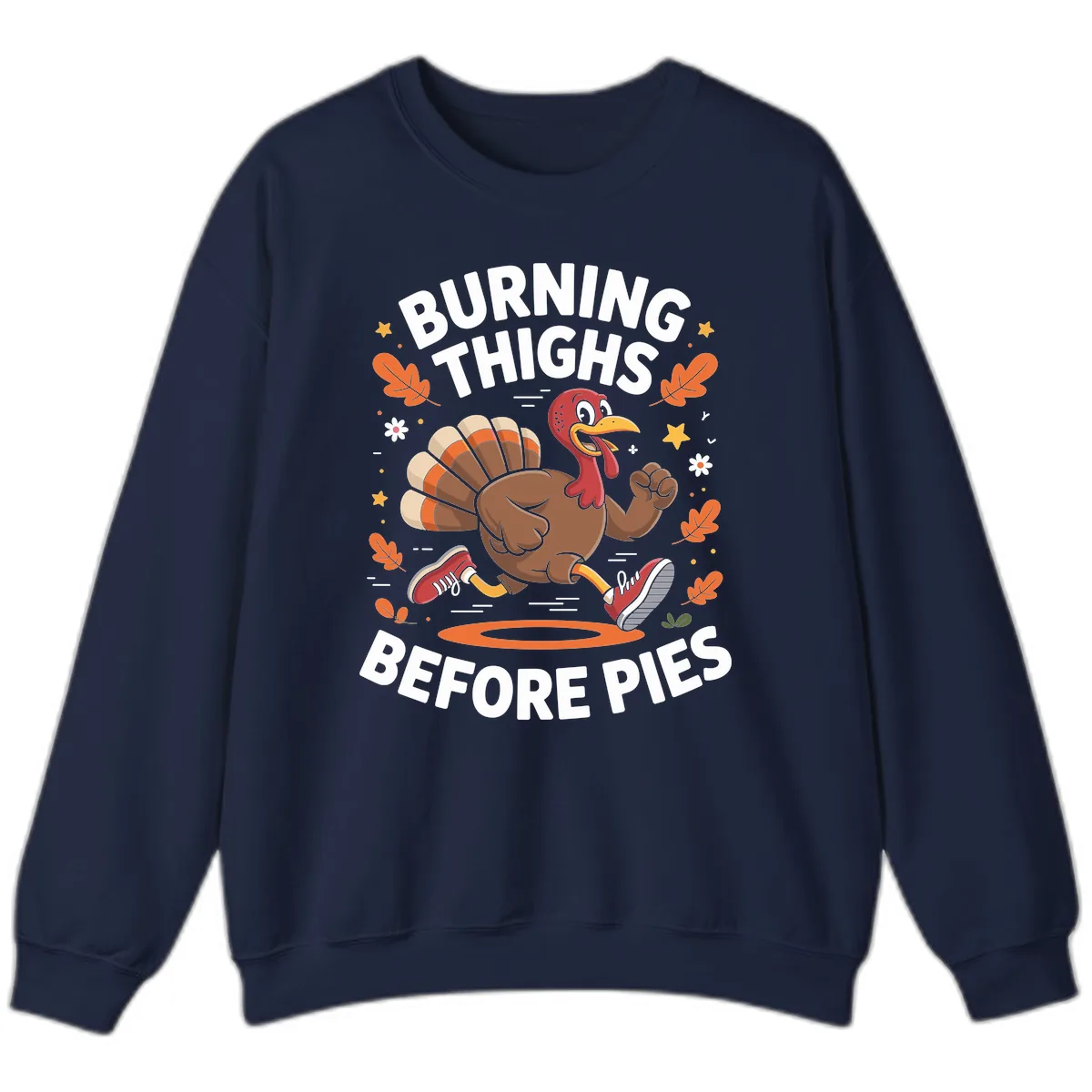 Running Turkey Burn Thighs Before Pies Sweatshirt in Navy