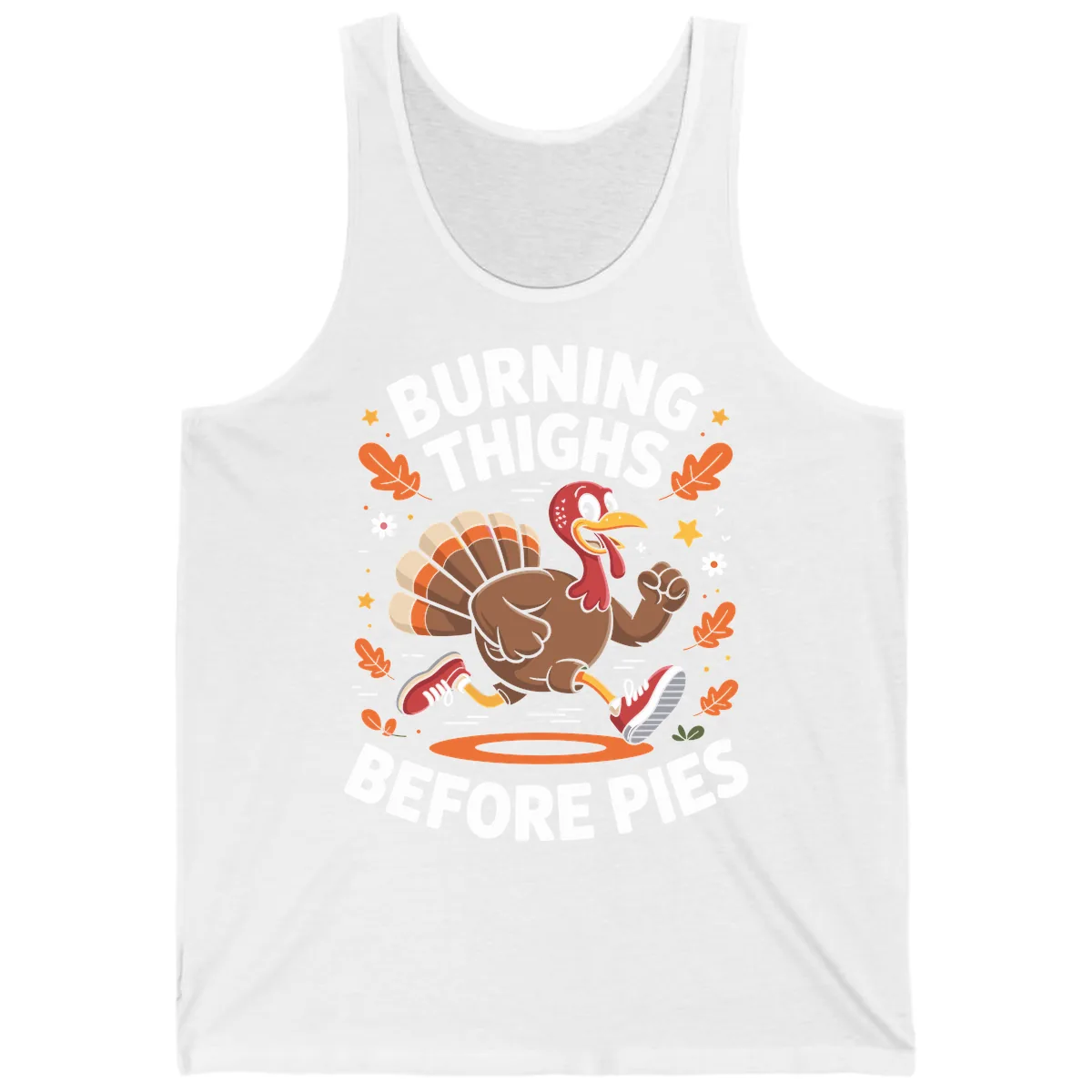 Running Turkey Burn Thighs Before Pies Tank in White