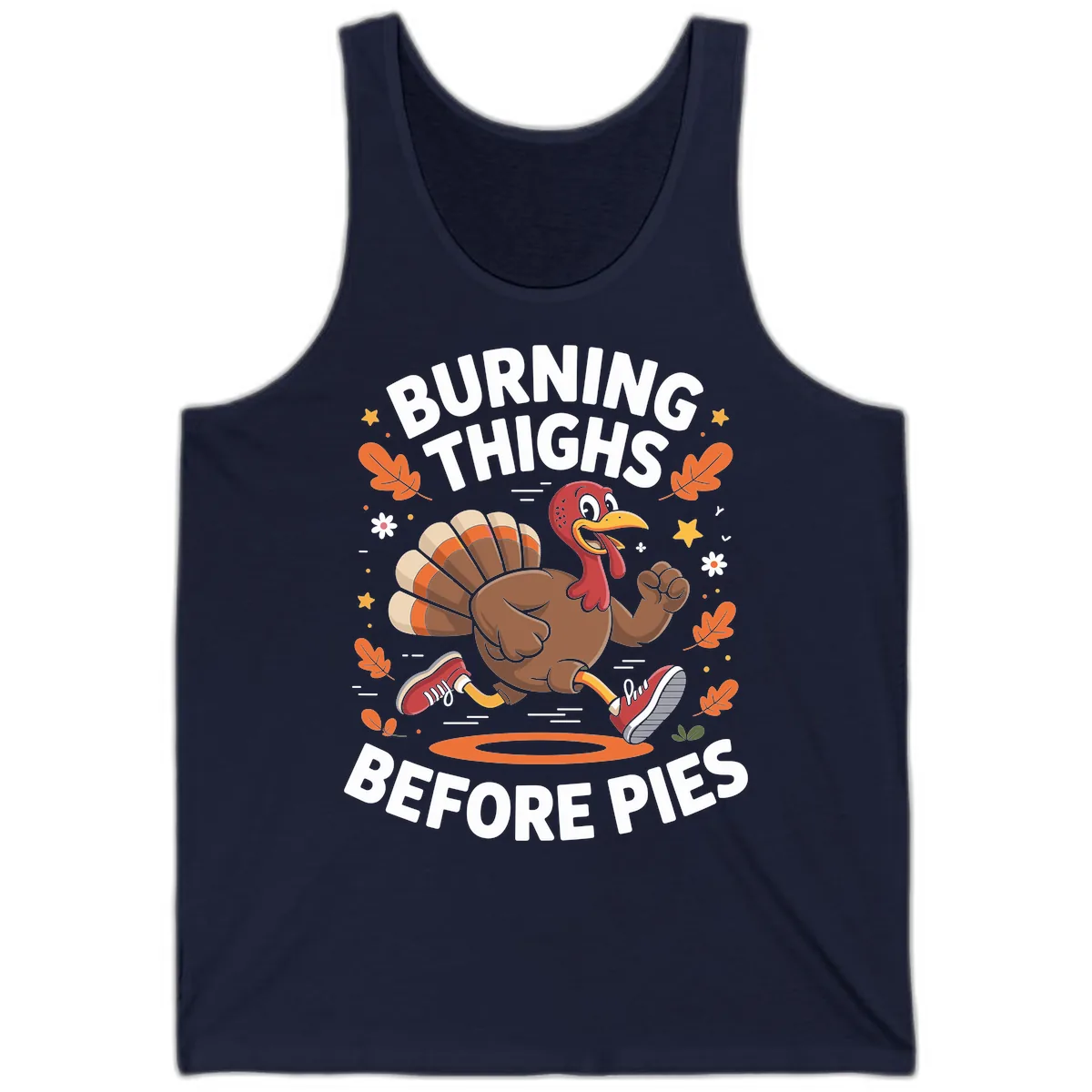Running Turkey Burn Thighs Before Pies Tank in Navy