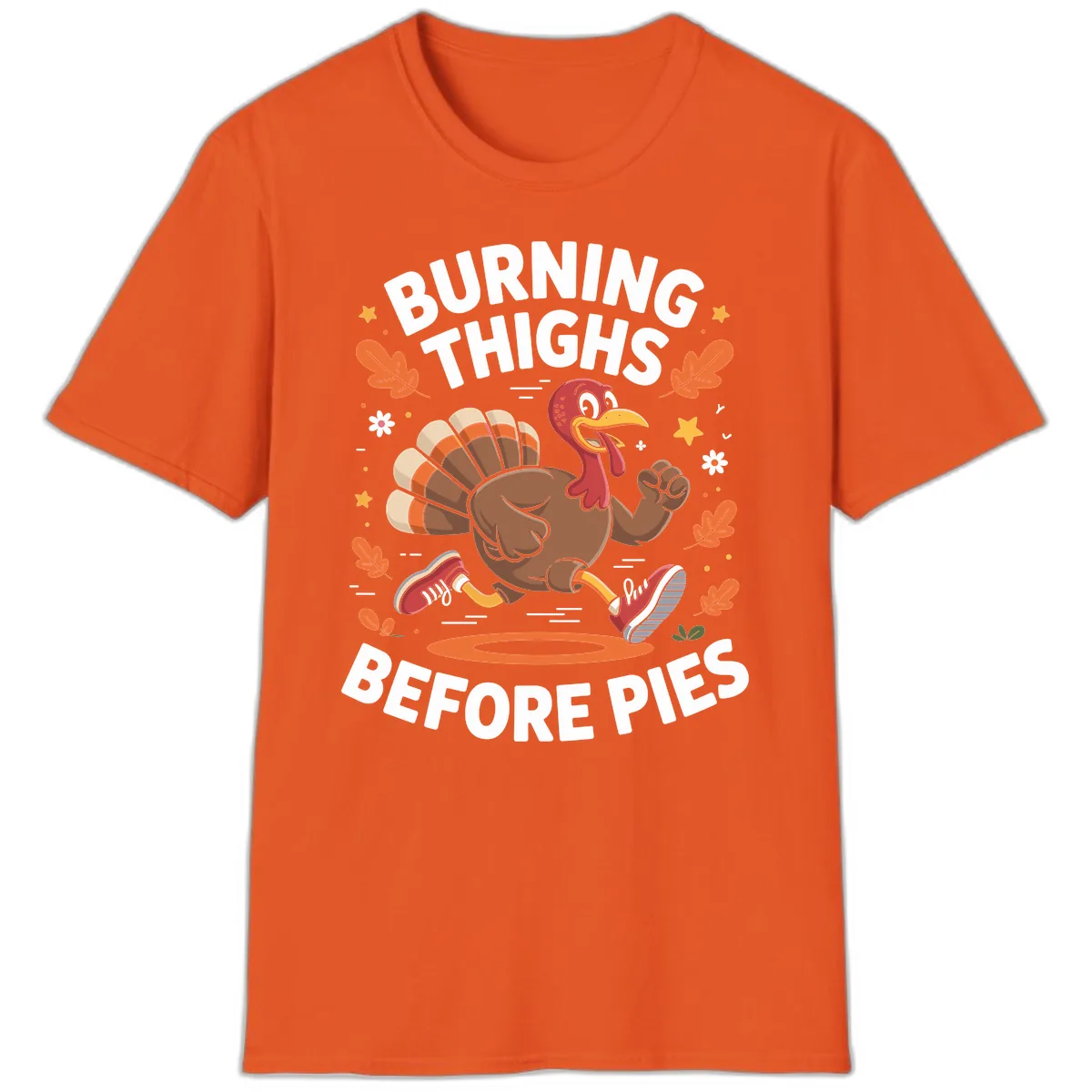 Running Turkey Burn Thighs Before Pies T-Shirt in Orange