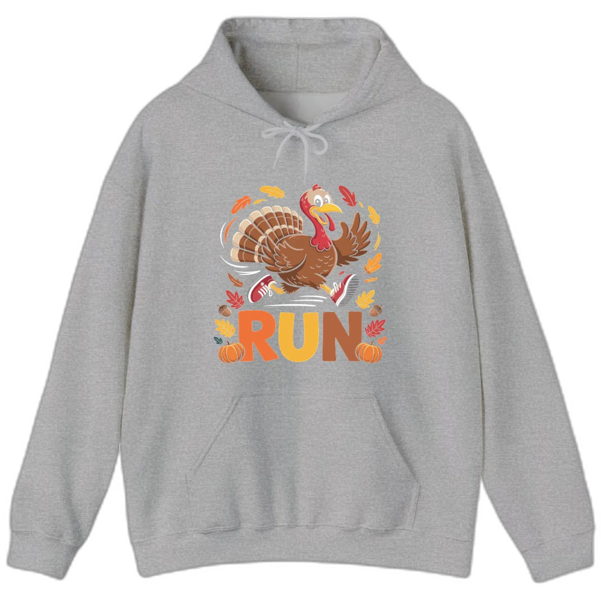 Running Turkey Trot 5k Hoodie in Sport Grey