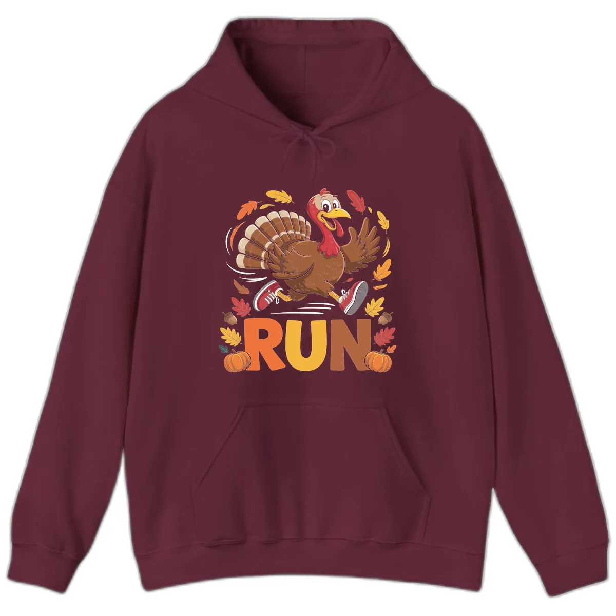 Running Turkey Trot 5k Hoodie in Maroon