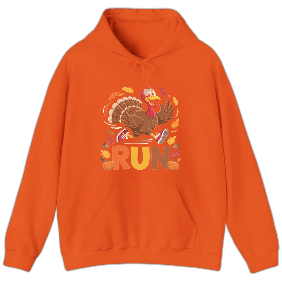 Running Turkey Trot 5k Hoodie in Orange