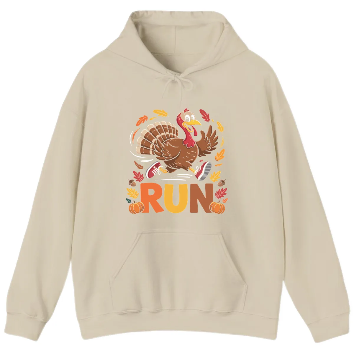 Running Turkey Trot 5k Hoodie in Sand
