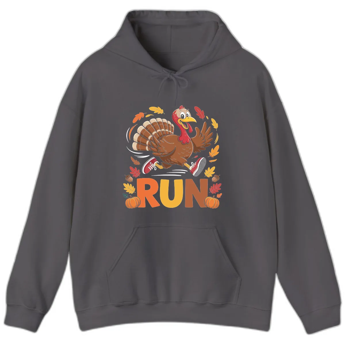 Running Turkey Trot 5k Hoodie in Charcoal